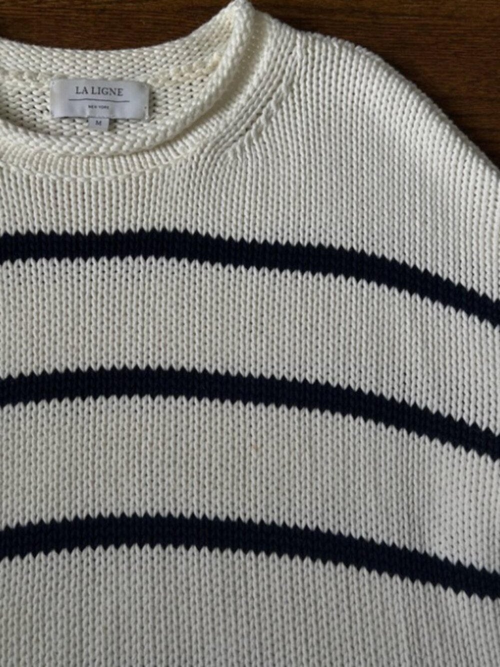 La Ligne Marina Sweater White/Navy Size M - Picture 4 of 4